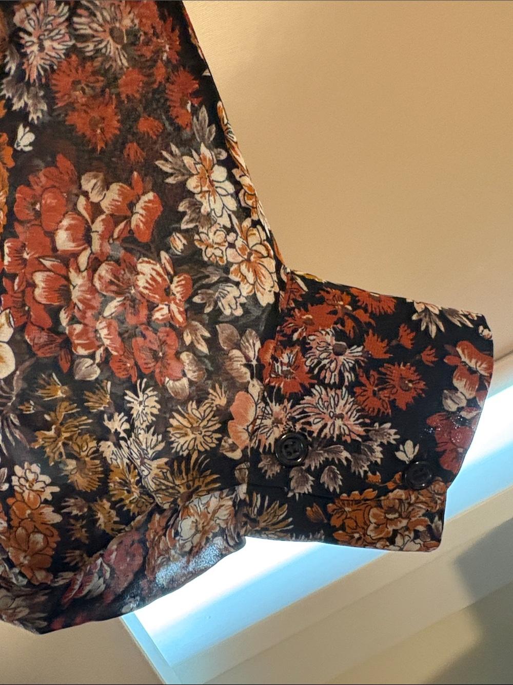 Molly Bracken Black Rust and Mustard Floral Long-Sleeve Dress - Picture 5 of 5